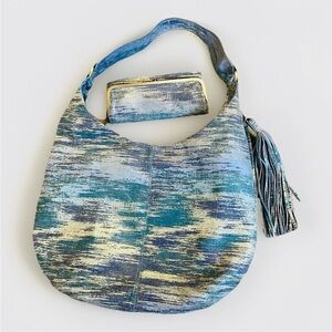 Hobo Gardener Bag and Rachel wallet set in cracked glass GUC